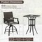 3 Pieces Patio Swivel Bar Set including 2 Swivel Chairs and 1 Bar Table with Aluminum Frame